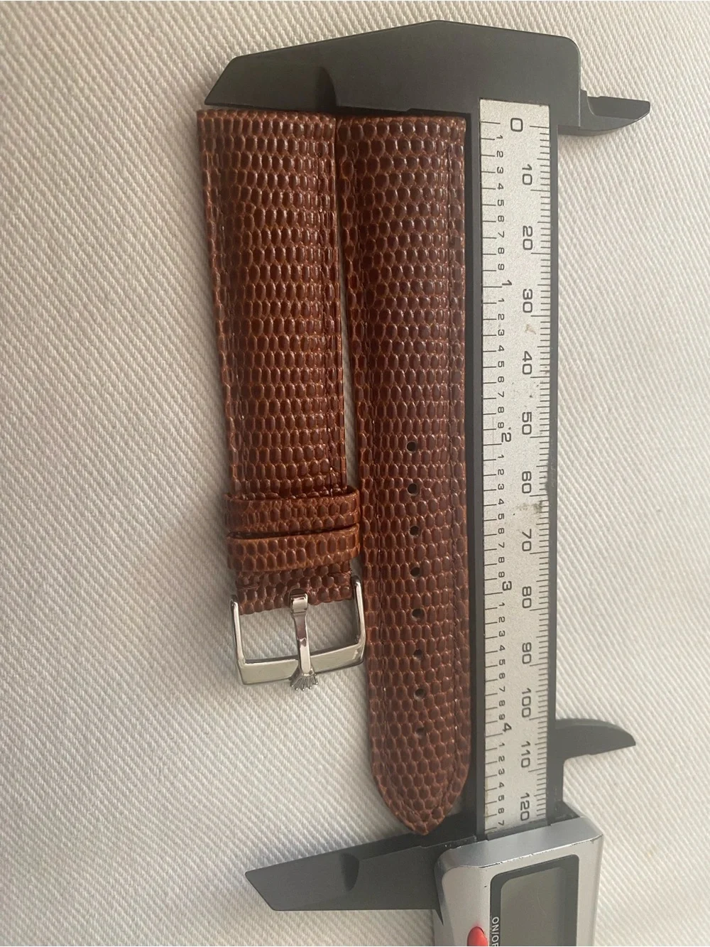 Brown Leather Textured Men’s Watch Strap 20mm lug Rolex Silver Plated Buckle